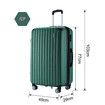 3 Piece Luggage Set Carry On Suitcases Travel Cabin Bags Hard Shell Case with Wheels Lightweight Rolling Trolley TSA Lock 2 Covers Green