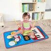 2 in 1 Baby Musical, Piano Keyboard and Drum for Toddlers, Early Education, Portable Tactile Musical Play Mat