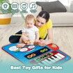 2 in 1 Baby Musical, Piano Keyboard and Drum for Toddlers, Early Education, Portable Tactile Musical Play Mat