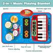 2 in 1 Baby Musical, Piano Keyboard and Drum for Toddlers, Early Education, Portable Tactile Musical Play Mat