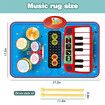 2 in 1 Baby Musical, Piano Keyboard and Drum for Toddlers, Early Education, Portable Tactile Musical Play Mat