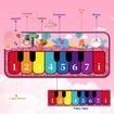 Kids Piano Mat, Music Keyboard Play Mat with 5 Animal Sounds, Electronic Touch Musical Mat, Early Education Learning Toy