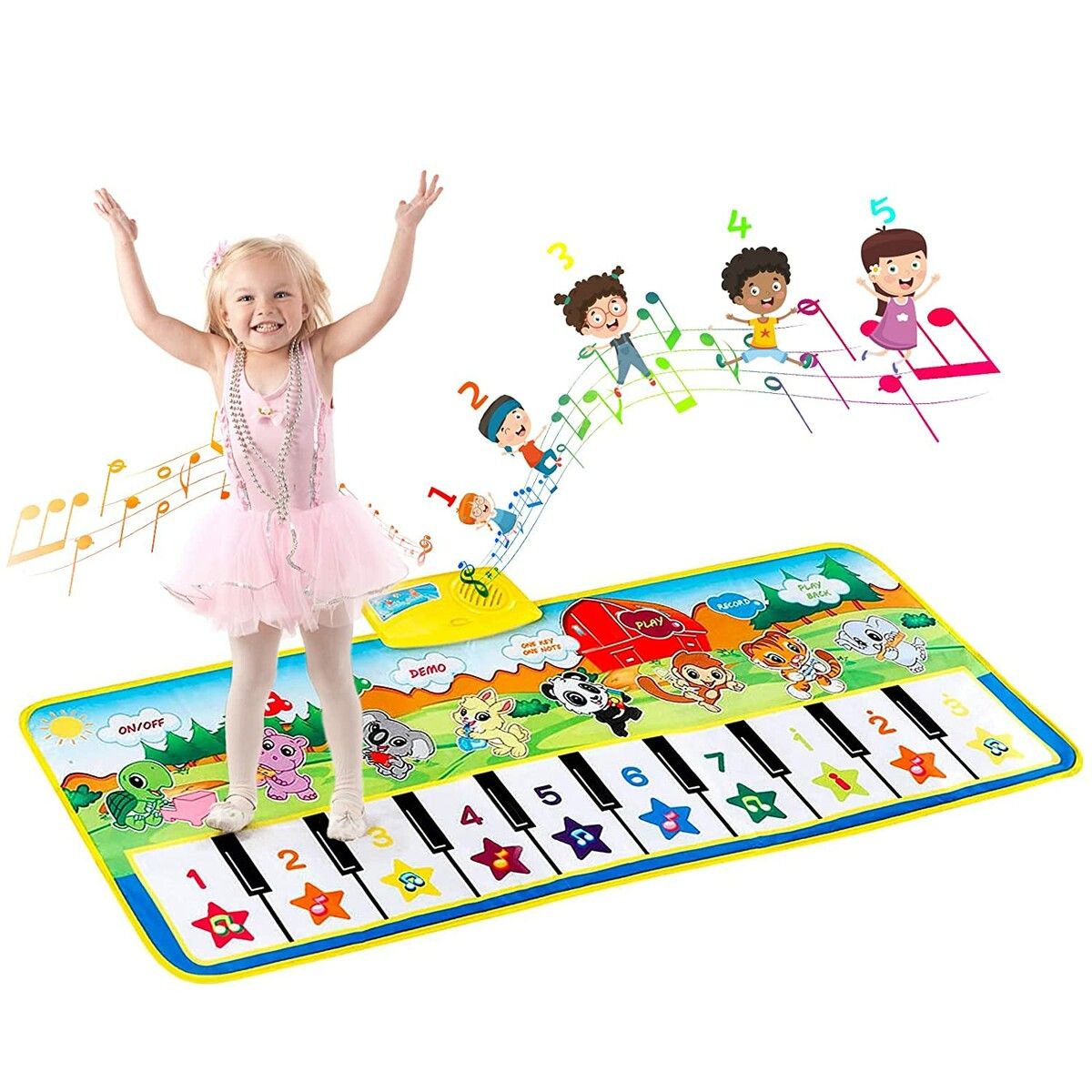 Musical Keyboard Piano Mat Electronic Music Game Dance Mat Early Educational Toys for Boys Girls Christmas Gifts for Kids