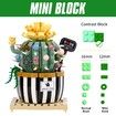 721 Pcs Mini Bulbous Cactus Bonsai Building Blocks Set DIY Decoration Artificial Flowers Bouquet Plant Building Bricks Toy