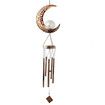 Wind Chimes for Outdoor, Moon Wind Chimes with Glass Ball Crackle for Christmas Gifts Decorations