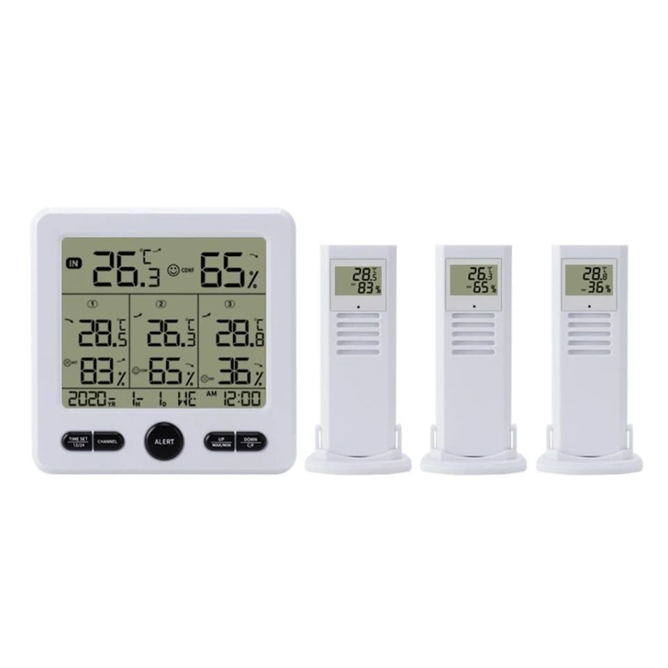 Weather Station Indoor Outdoor Wireless Sensors Digital Thermometer Hygrometer