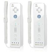 2 Pack Controller Replacement for Wii/Wii U Console, Motion Gamepad Built in 3-Axis Motion Plus with Silicone Case and Wrist Strap (White)