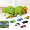 Dinosaur Excavator Engineering Vehicle Model Toy With 6 Alloy Car And 1 Map