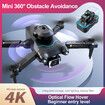 Mini Drone 4K Obstacle Avoid Optical-Flow Double Camera HD FPV Wifi Foldable Quadcopter RC Helicopters Toys