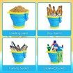 5pcs Beach Sand Toys for Kids Collapsible Sand Buckets Toddler Sandbox Toys Foldable Bucket and Shovel Col RANDOM SEND