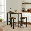 2 Bar Kitchen Stools Dining Room Counter Breakfast Chairs Plant Flower Pot Stand Modern Bench Seat Wooden Top Metal Legs