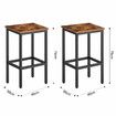 2 Bar Kitchen Stools Dining Room Counter Breakfast Chairs Plant Flower Pot Stand Modern Bench Seat Wooden Top Metal Legs