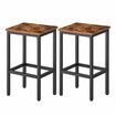 2 Bar Kitchen Stools Dining Room Counter Breakfast Chairs Plant Flower Pot Stand Modern Bench Seat Wooden Top Metal Legs