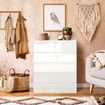 6 Drawers Chest Dresser White Bedside Table Tallboy Storage Cabinet Nightstand End Sofa Bed Side Pantry Furniture Bedroom Hallway Living Room  