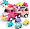 5 in 1 Transport Toy Trucks for 3 4 5 6 Year Old Girls