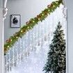 2.7m Christmas Artificial Garland with 50 LED Light Pinecone Wreath Flocked with Mixed Decorations Door Christmas Party