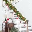 2.7m Christmas Artificial Garland with 50 LED Light Pinecone Wreath Flocked with Mixed Decorations Door Christmas Party