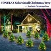 2pcs Christmas Tree Solar Powered Prelit Christmas Tree with Multicolored LED Lights Outdoor Decorations, Holiday