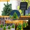 2pcs Christmas Tree Solar Powered Prelit Christmas Tree with Multicolored LED Lights Outdoor Decorations, Holiday