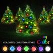 2pcs Christmas Tree Solar Powered Prelit Christmas Tree with Multicolored LED Lights Outdoor Decorations, Holiday