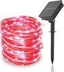 Solar Rope Lights Outdoor Waterproof LED Candy Rope Lights 33ft 100 LEDs Tube String Lights Holiday Christmas Party Home Yard Patio Road Tree Balcony Pathway Decoration Lighting Candy Color