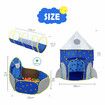 Kids Pop Up Tent Ball Pit Basketball Hoop Dollhouse Indoor Playground Teepee Playhouse Princess Castle Crawl Tunnel Outdoor Playset Blue