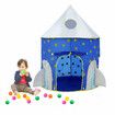 Kids Pop Up Tent Ball Pit Basketball Hoop Dollhouse Indoor Playground Teepee Playhouse Princess Castle Crawl Tunnel Outdoor Playset Blue