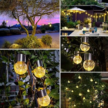 Individual hanging solar lights for outlet trees