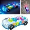 Transparent Mechanical Car Toy for Kids with Gear Technology 3D Light