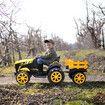 Kids Ride on Tractor Remote Control 12V Battery Electric Car Toy Vehicle Trailer MP3 Player Safety Belt LED Light Yellow