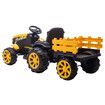 Kids Ride on Tractor Remote Control 12V Battery Electric Car Toy Vehicle Trailer MP3 Player Safety Belt LED Light Yellow