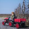 Ride on Car Remote Control Kids Tractor 12V Battery Electric Toy Vehicle Trailer MP3 Player Safety Belt LED Light Red