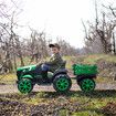 Kids Ride on Car Remote Control Electric Tractor Toy Vehicle Trailer 12V Battery MP3 Player Safety Belt LED Light Green