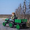 Kids Ride on Car Remote Control Electric Tractor Toy Vehicle Trailer 12V Battery MP3 Player Safety Belt LED Light Green