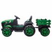 Kids Ride on Car Remote Control Electric Tractor Toy Vehicle Trailer 12V Battery MP3 Player Safety Belt LED Light Green