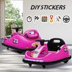 Kids Bumper Car With Remote Control Electric Ride On Toy Race Vehicle DIY Sticker Music LED 360 Degree Spin Twin Motor Pink