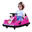 Kids Bumper Car With Remote Control Electric Ride On Toy Race Vehicle DIY Sticker Music LED 360 Degree Spin Twin Motor Pink