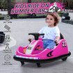 Kids Bumper Car With Remote Control Electric Ride On Toy Race Vehicle DIY Sticker Music LED 360 Degree Spin Twin Motor Pink