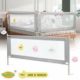 Bed Rail Bedrail Kids Side Safety Guard Toddler Child Cot Fence Barrier Queen Adjustable Baby Fall Protection 200x100cm Mesh Fabric Double Lock