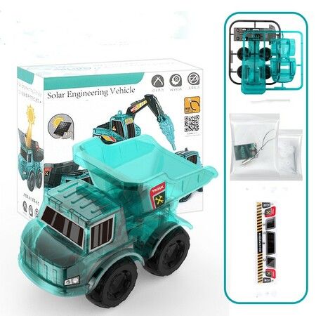 Solar Engineering Vehicle STEM Construction Toys STEM Building Toys Solar Electric Car DIY Assembly Truck  Science Building Set Gifts Age 8+
