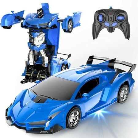 RC Car Transform Robot for Kids Toys 2.4Ghz 1:18 Scale Racing 360°Drifting Christmas Birthday Gifts for Kid(Blue)