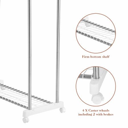 Clothes Airer Rail Drying Rack Width Adjustable Laundry Stand Dryer ...