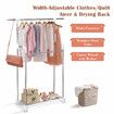 Clothes Airer Rail Drying Rack Width Adjustable Laundry Stand Dryer Hanger Indoor Outdoor Multi Purpose