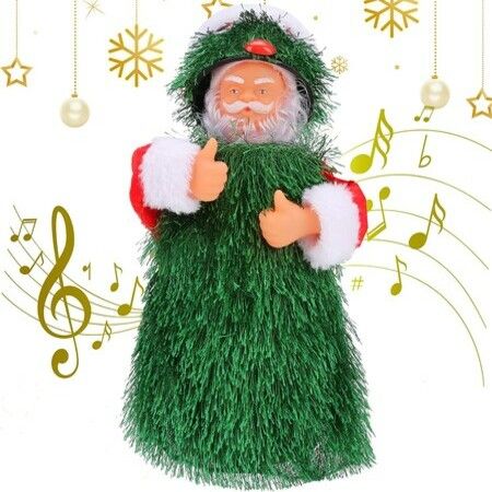 Christmas Electric Singing Dancing Tree Santa Claus Music Toy Open Face Musical Waving Hands Christmas Decor Doll