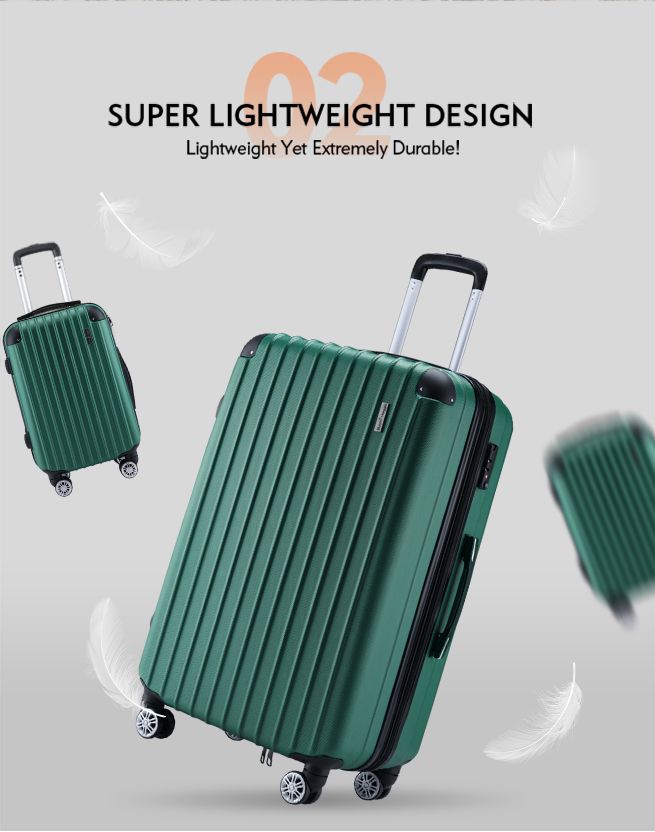 2 Piece Luggage Set Carry On Travel Suitcases Cabin Hard Shell Case