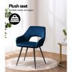 Artiss Dining Chairs Set of 2 Velvet Hollow Armchair Blue