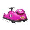 Kids Bumper Car With Remote Control Electric Ride On Toy Race Vehicle DIY Sticker Music LED 360 Degree Spin Twin Motor Pink