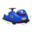 Bumper Car With Remote Control Electric Kids Ride On Toy Race Vehicle Music LED DIY Sticker 360 Degree Spin Twin Motor Blue