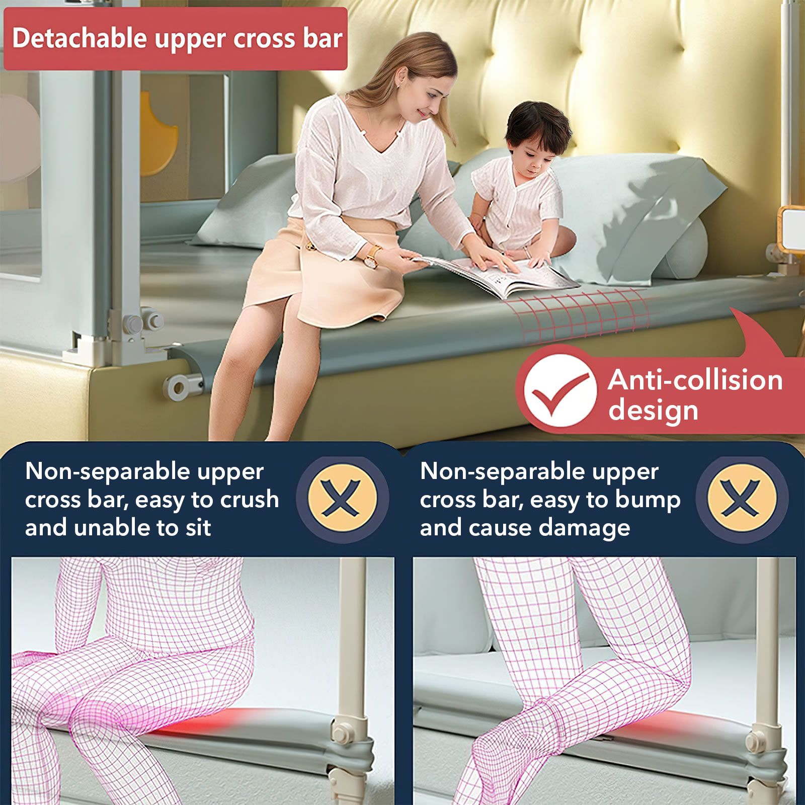 Bed Rail Bedrail Kids Side Safety Guard Toddler Child Cot Fence Barrier