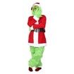 Green Deluxe Monster Costume for Men 7PCS Adult Santa Suit Set Furry Christmas Santa Claus Outfit Size XXL